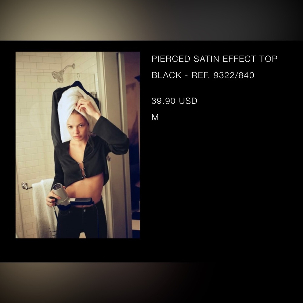 Zara Pierced Satin Effect Top